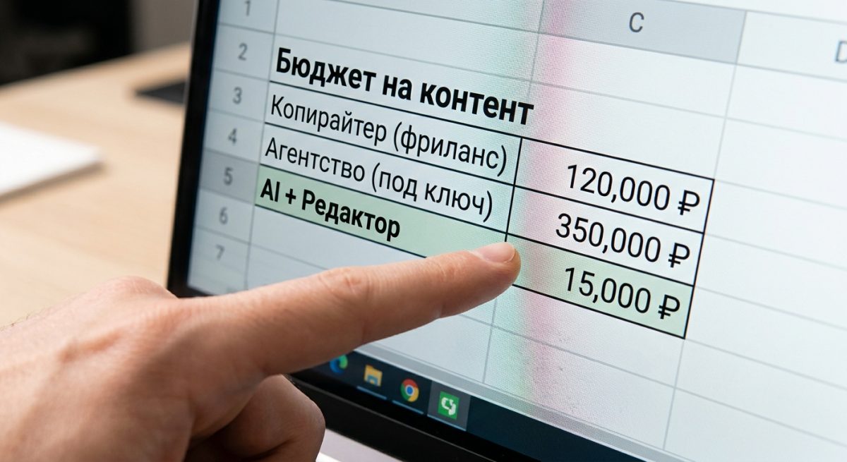 Сравнение стоимости создания контента: фрилансер, агентство и автоматизация.
