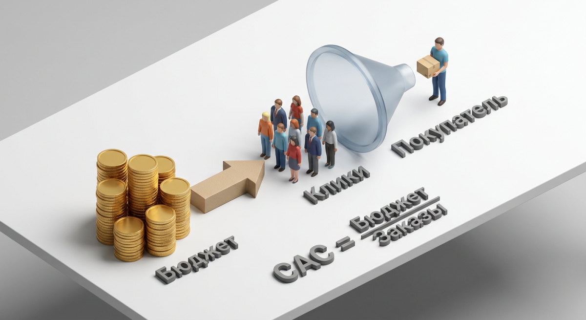 Схема расчета стоимости привлечения покупателя CAC
