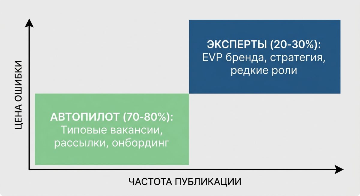 Матрица распределения HR-контента между автопилотом и экспертами